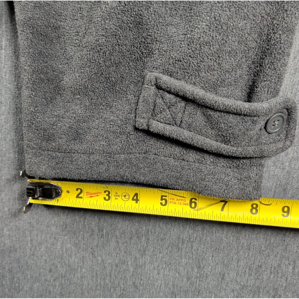 Boxy 90s Fleece Shacket w/ Pockets Gray Sz Medium Grunge Gorpcore Giordano Vtg - Picture 8 of 9